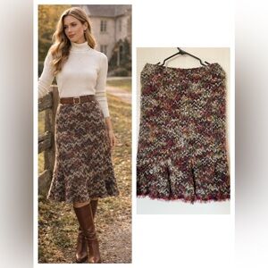 Joseph Ribkoff Mohair Blend Knit Skirt Size 8 Textured Classic Flare